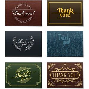 (24pcs) Thank You Cards Set, Includes Blank Cards & Envelopes with Stickers, 4x6